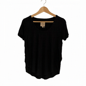 CHASER black flowy lightweight t-shirt with side slits - size s
